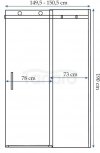 REA - Drzwi prysznicowe przesuwne NIXON-2 150cm