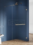 NEW TRENDY Kabina prysznicowa walk in Avexa Gold Brushed, jednoelementowa, z wieszakiem relingowym. Grubość szkła 8mm 50x200 EXK-7032