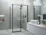 BESCO Kabina prysznicowa Pixa Black 100x80 Prawa PPP-108-195B