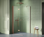 NEW TRENDY Kabina prysznicowa NEW SOLEO COPPER BRUSHED 1D 80x90x195 szkło czyste 6mm Active Shield - składane K-2035