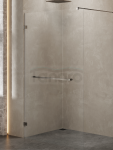 NEW TRENDY Kabina prysznicowa walk in Avexa Gunmetal Brushed jednoelementowa, z wieszakiem. Szkło 8 mm 140x200 EXK-7129