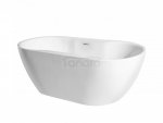 BESCO Wanna akrylowa wolnostojąca Navia 150x80 + maskownica syfonu z przelewem czarna #WAS-150-NCZ