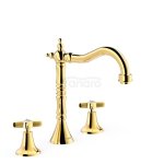 TRES CLASIC Bateria dwuuchwytowa stojąca umywalkowa-  Złoto 24k 24210501OR