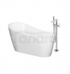 CERSANIT - Set B721: wanna wolnostojąca owalna ZEN 167x72 z baterią wolnostojącą INVERTO chrom  S601-140