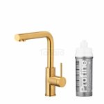 ARMATURA KRAKÓW KFA DUERO PURE BASIC bateria kuchenna z funkcją filtracji wody, GOLD + zestaw filtrujący PROFINE SILVER S 6623-914-31