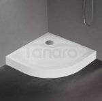 NEW TREDNY Brodzik półokrągły MILD STONE ze strukturą kamienia naturalnego 90x90x11,5 B-0517 