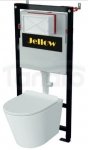 JELLOW - Komplet łazienkowy - SET OPTIMA - Stelaż podtynkowy OPTIMA 1120/510 do WC, do zabudowy suchej +  miska wc OVIEDO Rimless z deską duroplastową SLIM wolnoopadającą, kolor biały  DLP.J.OPTIMA-SET-OVIEDO