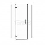 CERSANIT - Kabina prysznicowa pięciokątna JOTA (90x90x195) szkło transparentne - czarna LEWA  S160-016
