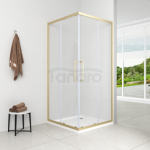 AQUAFORM LAZURO KABINA KWADRATOWA 80X80X200 BRUSHED GOLD , SZKŁO CZYSTE 6MM EASY CLEAN AQ.101-502109