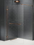 NEW TRENDY  Kabina prysznicowa AVEXA COPPER BRUSHED walk-in U 90x200 szkło czyste 8mm Active Shield 2.0  EXK-7168