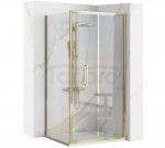 REA - Kabina Prysznicowa Narożna RAPID FOLD Gold - Złota /drzwi 100 + ścianka 90