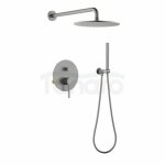 BLUE WATER Zestaw prysznicowy podtynkowy z deszczownicą i prysznicem BOSTON BOS-ZKP.150 GRAFIT (GUN METAL)