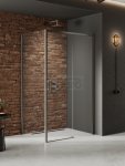 NEW TRENDY Kabina prysznicowa PRIME GUNMETAL BRUSHED 1D prostokątna L 110x100x200 szkło czyste 6mm Active Shield 2.0 D-0887A/D-0355B