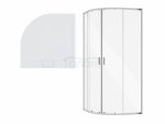 BESCO Kabina prysznicowa z brodzikiem 80x80x190 Zarya Chrom 80 + Axim 80 ZC-AX-80-190
