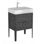 KROFAM - Szafka pod umywalkę VIBE 60cm, 2 szuflady, czarny  VI 6070-45Z-S
