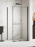 NEW TRENDY Kabina prysznicowa SMART BLACK 1D kwadratowa U 120x120x200 szkło czyste 8mm Active Shield 2.0 - UCHWYT RELING EXK-6653
