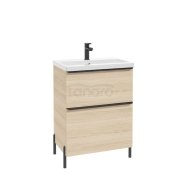 DEFTRANS szafka pod umywalkę z dwiema szufladami Nino D60 dąb vicenza jasny 304-D-06004 