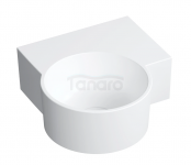 OMNIRES umywalka nablatowa/wisząca - prawa, 33 x 34 cm OVO M+ biały mat OVO335UWPBM