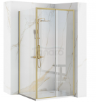 REA - Kabina Prysznicowa Narożna RAPID SLIDE Gold Brush / Złota Szczotkowana - drzwi 100 ścianka 90