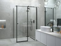 BESCO Kabina prysznicowa Pixa Black 100x80 Prawa PPP-108-195B