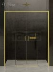 NEW TRENDY Drzwi prysznicowe wnękowe przesuwne podwójne PRIME LIGHT GOLD 160x200 D-0445A