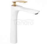 REA - Bateria umywalkowa ORBIT White Gold / Biało Złota Wysoka