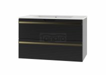 MEGSTYL VESPER-01 Szafka z umywalką 80cm czarny mat  VESPER-0000-0100