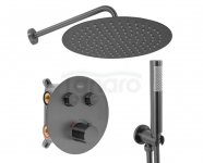 REA - Zestaw natryskowy podtynkowy z termostatem LUNGO Tytan + BOX