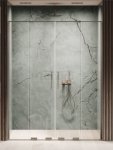NEW TRENDY Drzwi wnękowe SMART GUNMETAL BRUSHED 2D U 130x200 szkło czyste 8mm Active Shield 2.0 EXK-7833