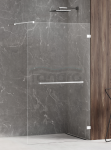 NEW TRENDY Kabina prysznicowa AVEXA WHITE walk-in 120x200 szkło czyste 8mm Active Shield 2.0 WIESZAK EXK-2955