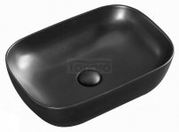 AQUAFORM - umywalka nablatowa MALAGA NERO owalna 46x33 cm, kolor czarny  AQ.448-0153346