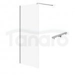 CERSANIT - Set C77: kabina Walk-in MILLE 90x200 chrom szkło transparentne + odpływ liniowy TAKO 80 stal  S601-242
