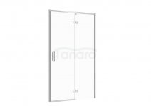 CERSANIT - Drzwi na zawiasach kabiny prysznicowej LARGA czarna 120x195 PRAWE szkło transparentne  S932-118