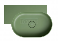 OMNIRES umywalka nablatowa/wisząca OVO M+ lewa, 64 x 44 cm olive mat OVO645UWLOL