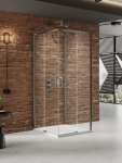 NEW TRENDY Kabina prysznicowa PRIME GUNMETAL BRUSHED 2D prostokątna przyścienna P 70x90x200 szkło czyste 6mm Active Shield 2.0 K-4971