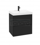 DEFTRANS szafka pod umywalkę z dwiema szufladami 60x60 Mo-re D60 czarny mat 291-D-06002