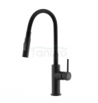 FERRO Bateria kuchenna DISTANZA bezdotykowa, wylewka elastyczna, aerator 2F, czarna BDZ4BBL