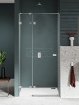 NEW TRENDY Drzwi wnękowe AVEXA NICKEL BRUSHED 1D L 90x200 szkło czyste 6mm Active Shield 2.0 EXK-8459