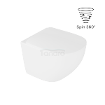 EXCELLENT Luqa miska WC 48 cm wisząca bezrantowa, z system spłukiwania Spin 360, z deską wolnoopadającą, biały połysk CEAC.6403.K.6405.480.WH