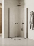 NEW TRENDY Kabina prysznicowa NEW SOLEO GUNMETAL BRUSHED 2D prostokątna U 70x90x195 szkło czyste 6mm Active Shield - wahadłowe K-2175
