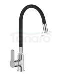 INVENA BATERIA ZLEWOZMYWAKOWA KSANTI Z RUCHOMĄ, 2F WYLEWKA, CHROM / CZARNY BZ-37-008-L