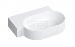 OMNIRES umywalka nablatowa/wisząca OVO M+ lewa, 55 x 38 cm biały mat OVO555UWLBM