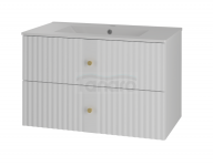MEGSTYL Szafka z Umywalką 2S 80cm Biały Mat Zestaw-3 XILO-0000-0127