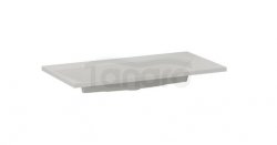 KROFAM - Umywalka kwarcowa EDGE 70cm bez otworu na baterię, biało-szary  ED 7046-48