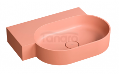 OMNIRES umywalka nablatowa/wisząca OVO M+ lewa, 64 x 44 cm coral mat OVO645UWLCO