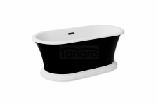 BESCO Wanna wolnostojąca Ziva Matt B&W 160x75 + klik-klak z przelewem szczelinowym biały #WMA-160ZBSW