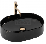 REA - Umywalka nablatowa NADIA 50 Black Stone
