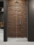 NEW TRENDY Drzwi wnękowe PRIME GUNMETAL BRUSHED 1D P 120x200 szkło czyste 6mm Active Shield 2.0 D-0890A