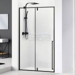 VELDMAN Drzwi prysznicowe czarne profile ERGO 120cm