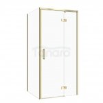 CERSANIT SET C264: KABINA KWADRATOWA LARGA BY CERSANIT 80x80X195 PRAWA ZŁOTY MAT SZKŁO TRANSPARENTNE S601-487